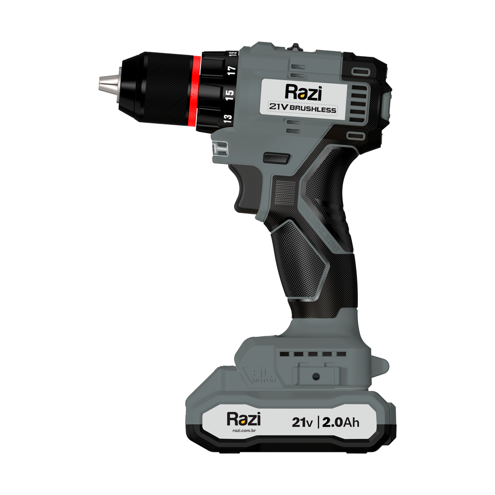 Furadeira e Parafusadeira Brushless a Bateria - Razi - Máquinas e